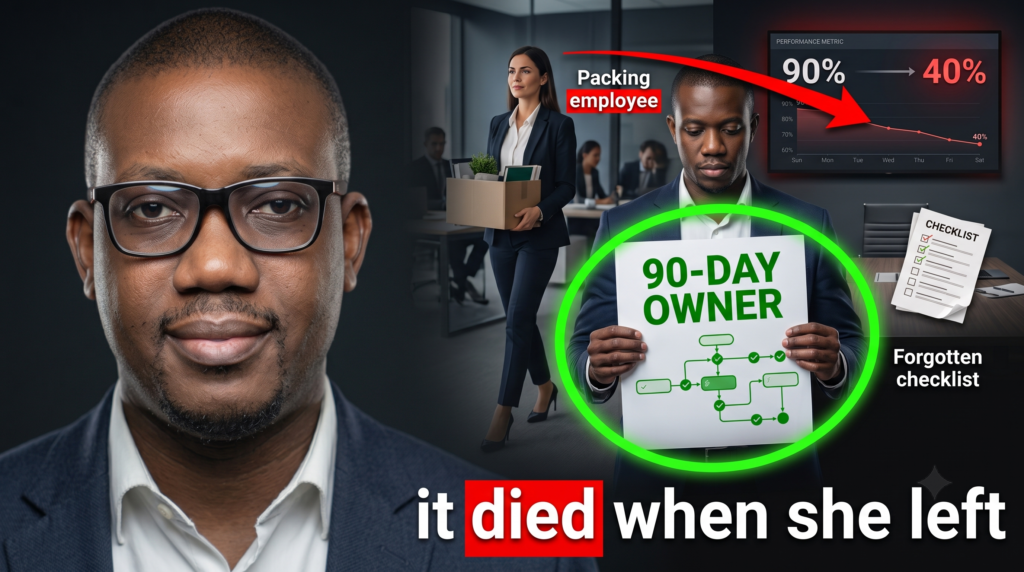 Lesson 29: Write Down What Worked, Then Give It a 90-Day Owner when she left